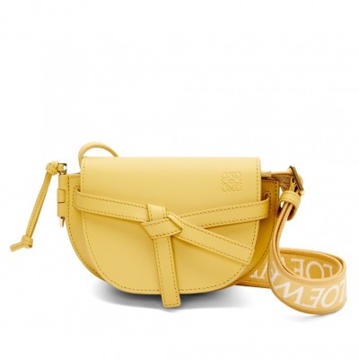 Loewe Gate Dual Mini Bag in Yellow Calfskin LDBS244363