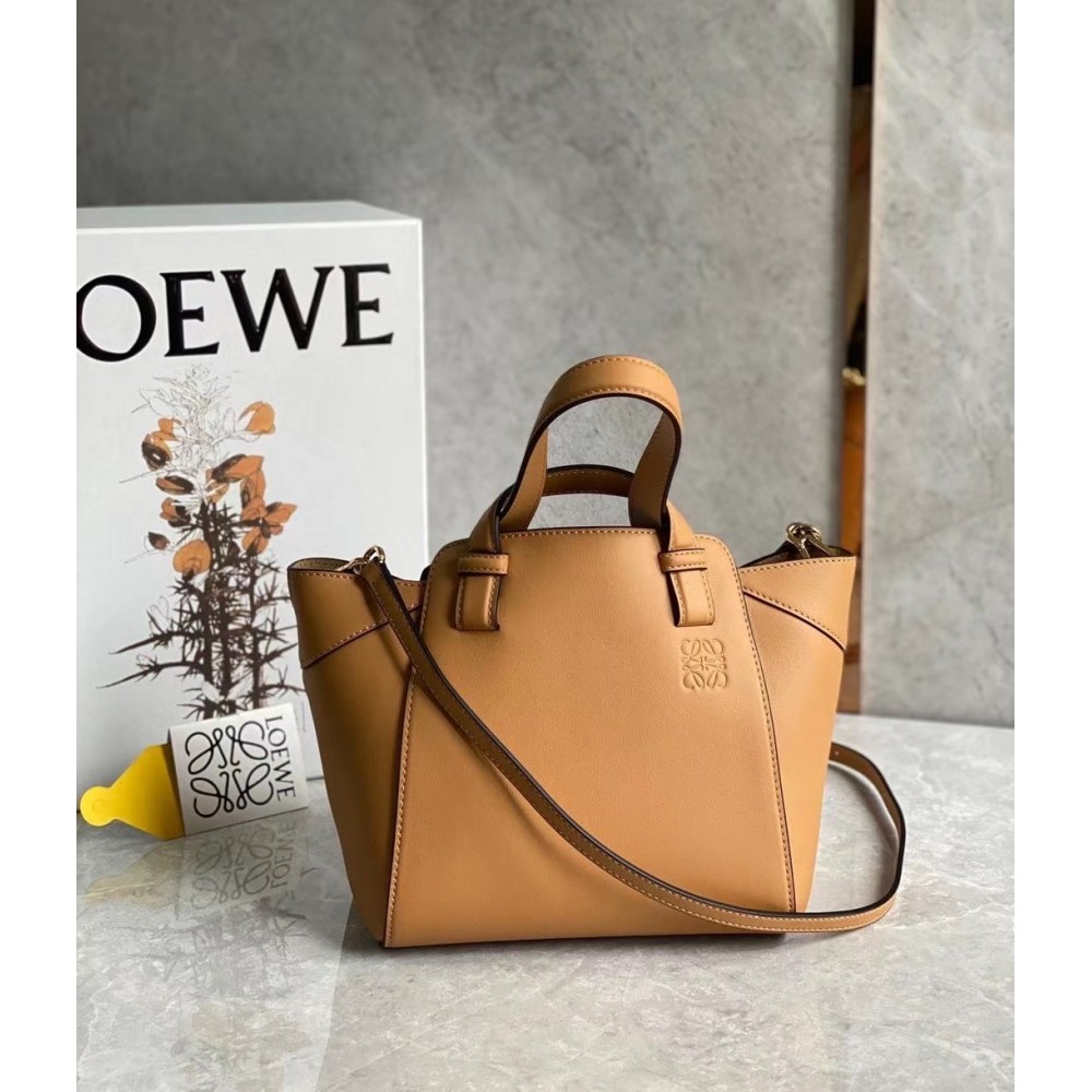 Loewe Hammock Nugget Bag In Brown Calfskin LDBS244365