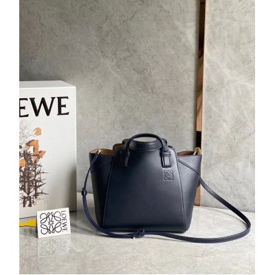 Loewe Hammock Nugget Bag In Navy Blue Calfskin LDBS244367