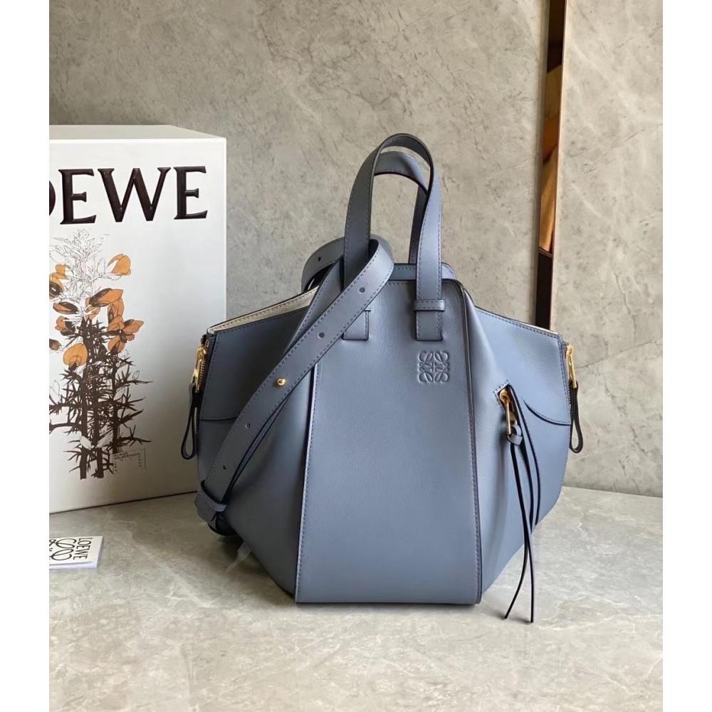 Loewe Hammock Small Bag In Atlantic Blue Calfskin LDBS244369