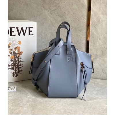 Loewe Hammock Small Bag In Atlantic Blue Calfskin LDBS244369