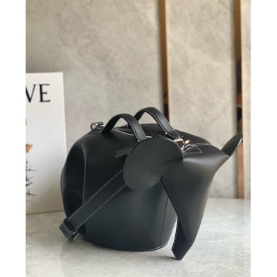 Loewe Large Elephant Bag in Black Calfskin LDBS244371