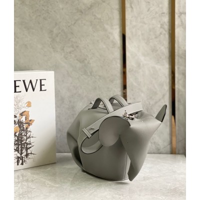 Loewe Large Elephant Bag in Grey Calfskin LDBS244373