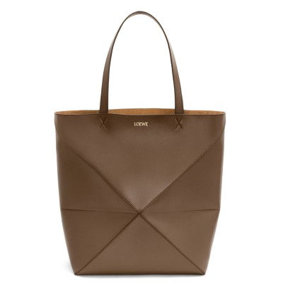 Loewe Large Puzzle Fold Tote Bag in Umber Calfskin LDBS244383