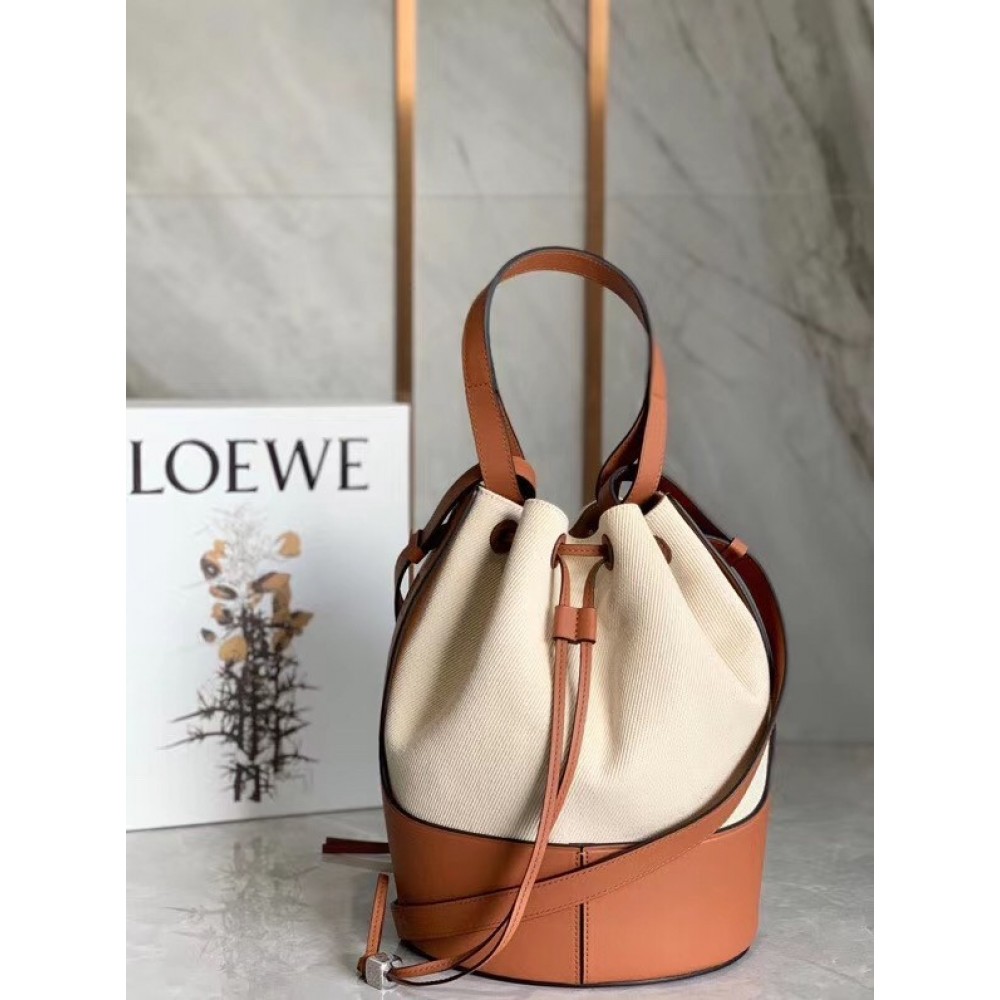 Loewe Medium Balloon Bucket Bag In Canvas LDBS244388