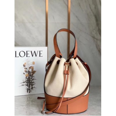 Loewe Medium Balloon Bucket Bag In Canvas LDBS244388