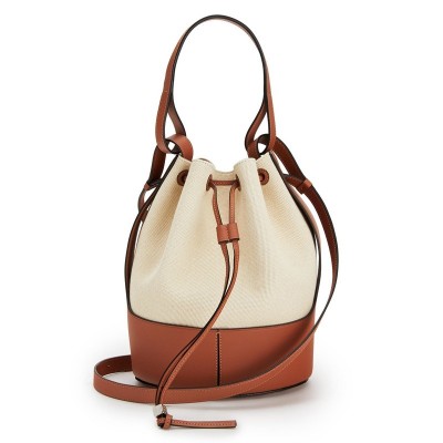 Loewe Medium Balloon Bucket Bag In Canvas LDBS244388