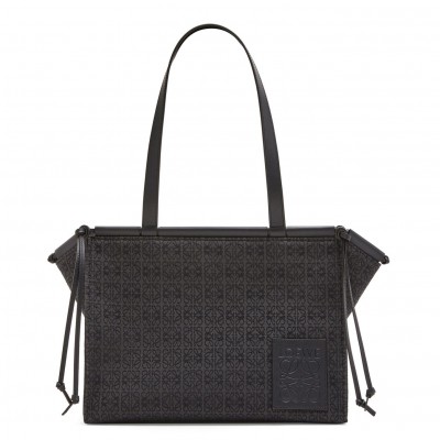 Loewe Medium Cushion Tote In Black Anagram Jacquard LDBS244395