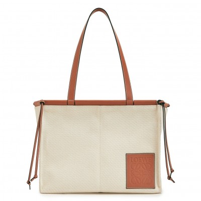 Loewe Medium Cushion Tote In Canvas and Calfskin LDBS244396