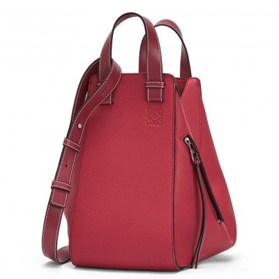 Loewe Medium Hammock Bag In Red Leather LDBS244400