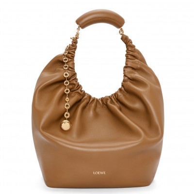 Loewe Medium Squeeze Bag in Brown Nappa Lambskin LDBS244420