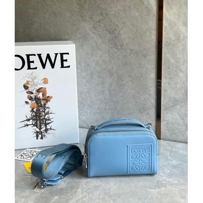 Loewe Mini Camera Crossbody Bag in Blue Calfskin LDBS244425