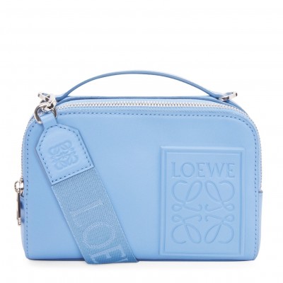 Loewe Mini Camera Crossbody Bag in Blue Calfskin LDBS244425