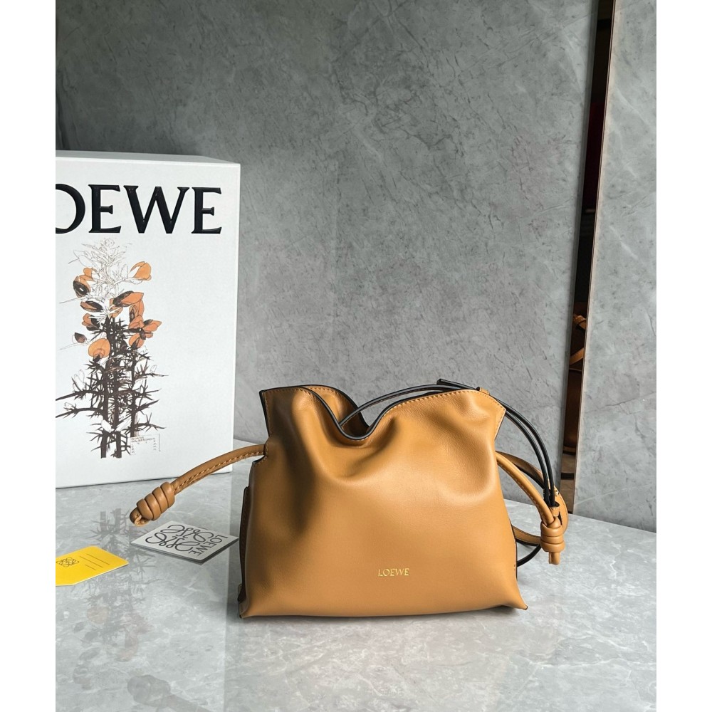 Loewe Mini Flamenco Clutch Bag in Warm Desert Nappa Calfskin LDBS244432