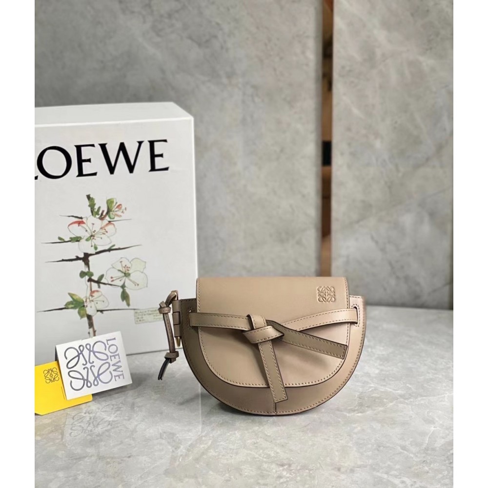 Loewe Mini Gate Dual Bag In Sand Calfskin LDBS244442