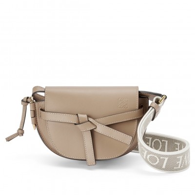 Loewe Mini Gate Dual Bag In Sand Calfskin LDBS244442