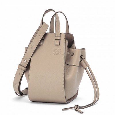 Loewe Mini Hammock Drawstring Bag In Sand Calfskin LDBS244448