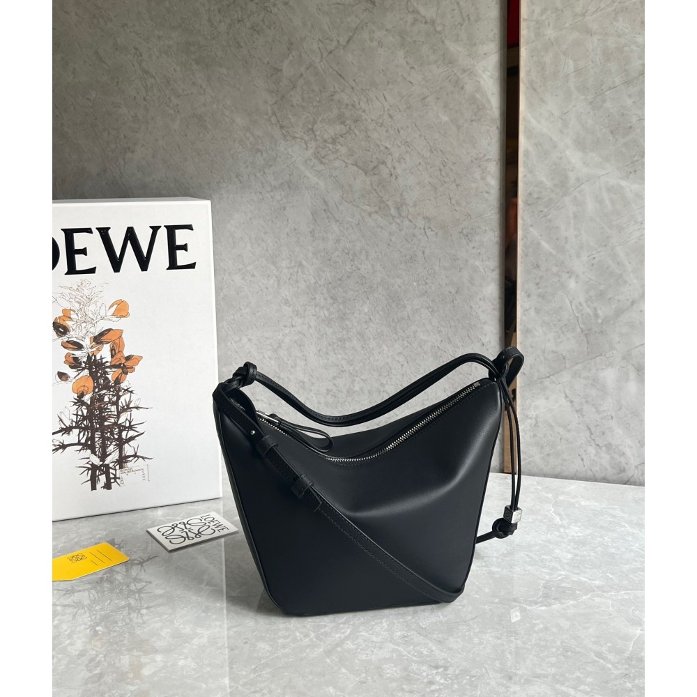 Loewe Mini Hammock Hobo Bag in Black Calfskin LDBS244450