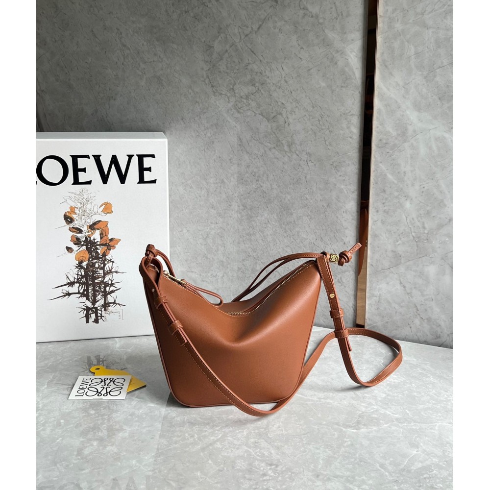 Loewe Mini Hammock Hobo Bag in Brown Calfskin LDBS244451