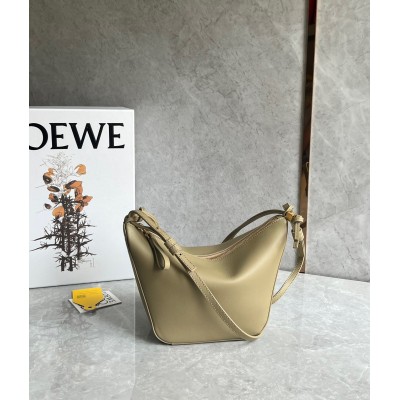 Loewe Mini Hammock Hobo Bag in Clay Green Calfskin LDBS244452