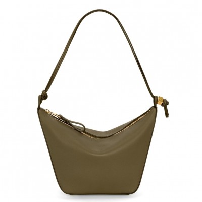 Loewe Mini Hammock Hobo Bag in Dark Green Calfskin LDBS244453