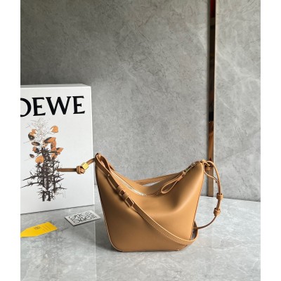 Loewe Mini Hammock Hobo Bag in Light Brown Calfskin LDBS244454