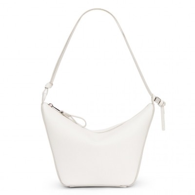 Loewe Mini Hammock Hobo Bag in White Calfskin LDBS244456