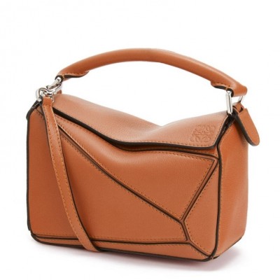 Loewe Mini Puzzle Bag In Brown Calfskin Leather LDBS244464