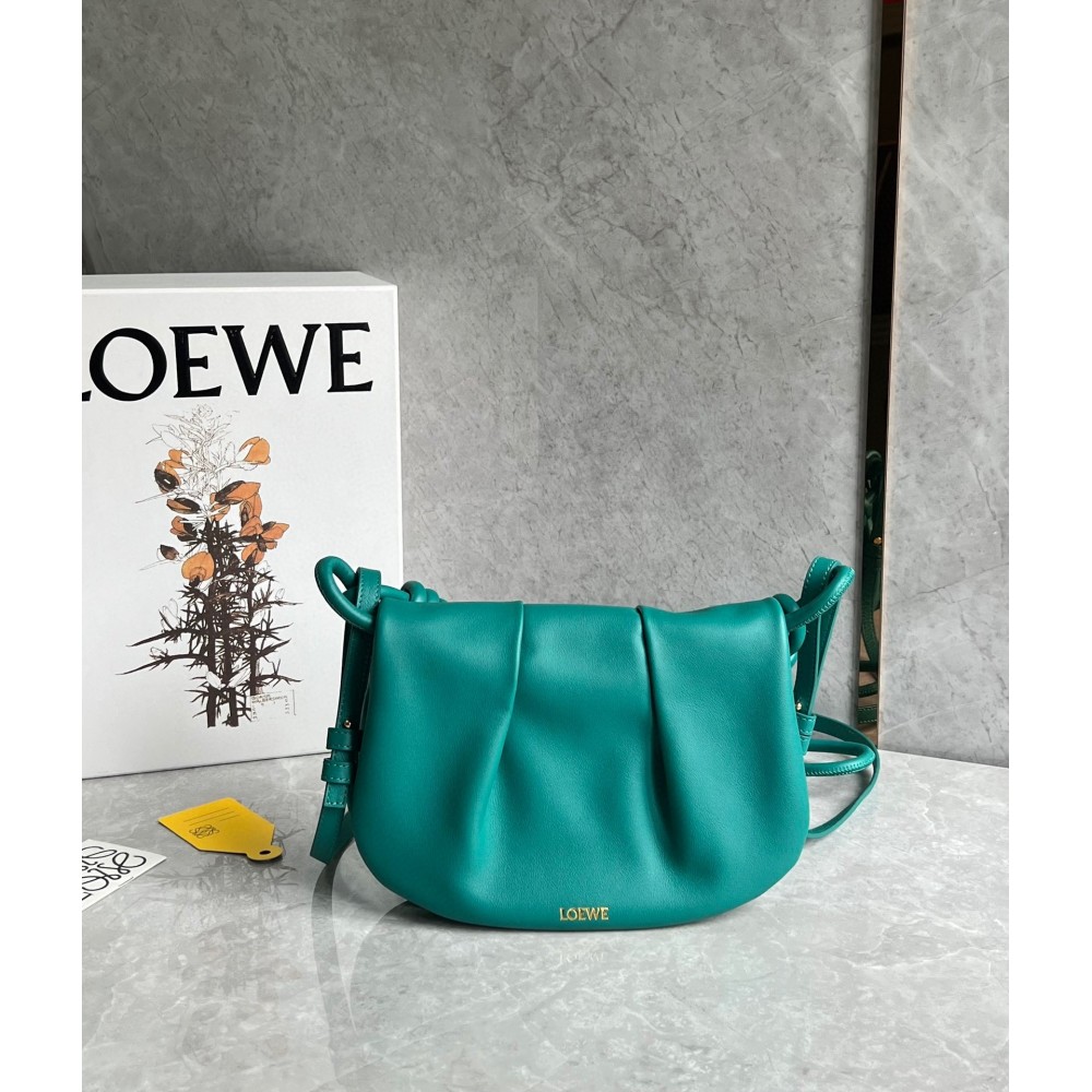 Loewe Paseo Satchel Bag in Green Nappa Leather LDBS244477