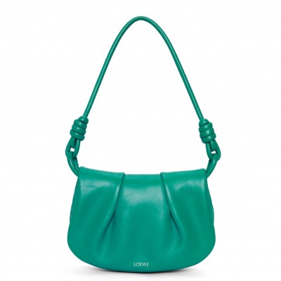 Loewe Paseo Satchel Bag in Green Nappa Leather LDBS244477