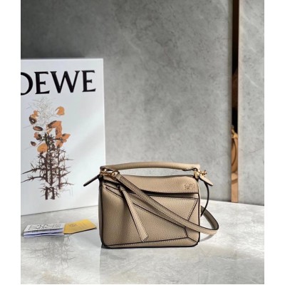 Loewe Puzzle Mini Bag In Sandy Grained Calfskin LDBS244501