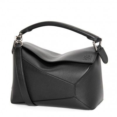 Loewe Puzzle Small Bag In Noir Classic Calfskin LDBS244516