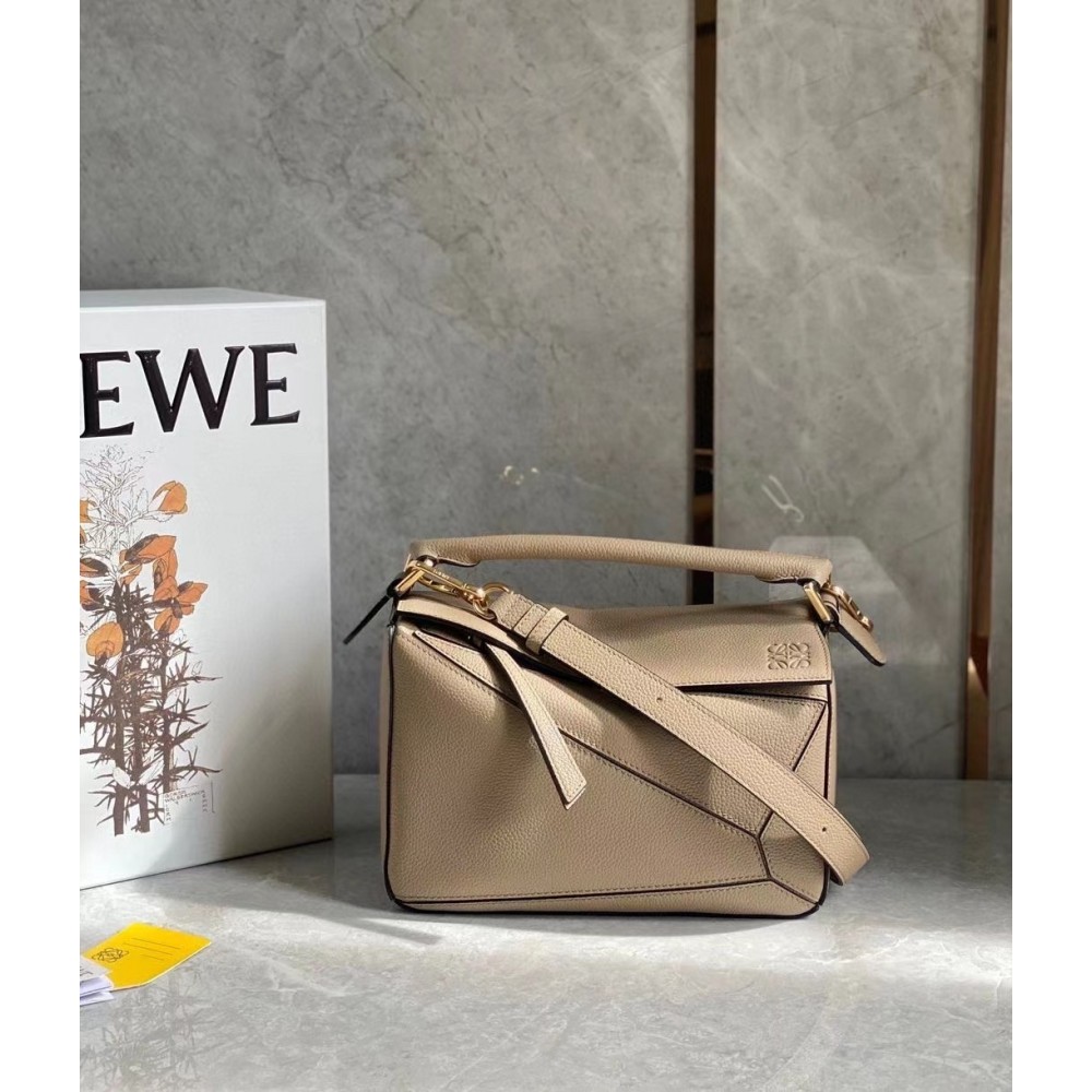 Loewe Puzzle Small Bag In Sandy Grained Leather LDBS245486