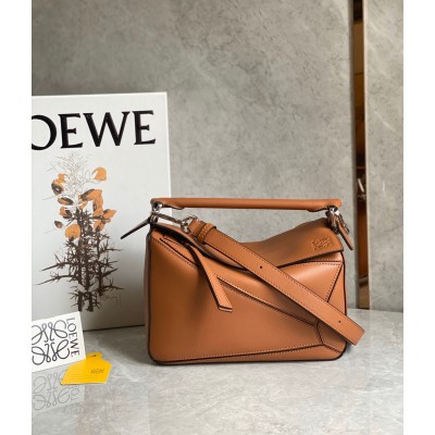 Loewe Puzzle Small Bag In Tan Classic Calfskin LDBS244522