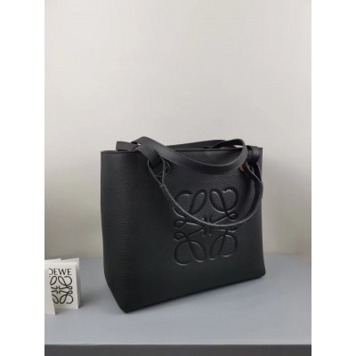 Loewe Small Anagram Tote In Black Grained Calfskin LDBS244529