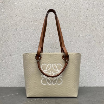 Loewe Small Anagram Tote In Jacquard and Calfskin LDBS244532