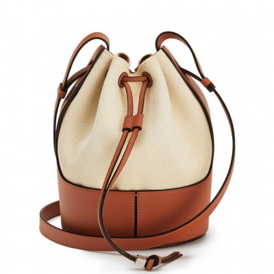 Loewe Small Balloon Bucket Bag In Canvas LDBS244538