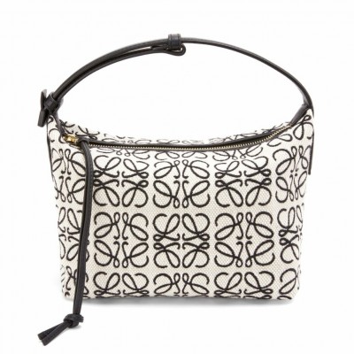 Loewe Small Cubi Hobo Bag in Ecru/Black Anagram Jacquard LDBS244549