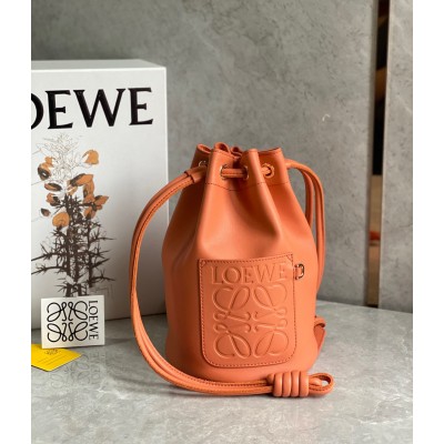 Loewe Small Sailor Bucket Bag In Orange Nappa Leather LDBS244574