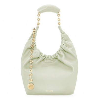 Loewe Small Squeeze Bag in Spring Jade Nappa Lambskin LDBS244582