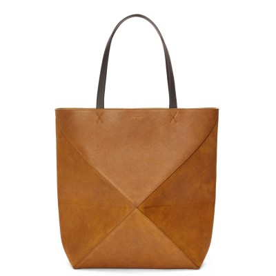 Loewe XL Puzzle Fold Tote Bag in Brown Suede Calfskin LDBS244584