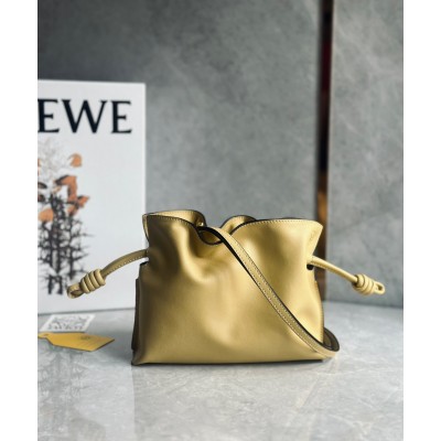 Loewe Flamenco Clutch Bag In Dark Butter Calfskin