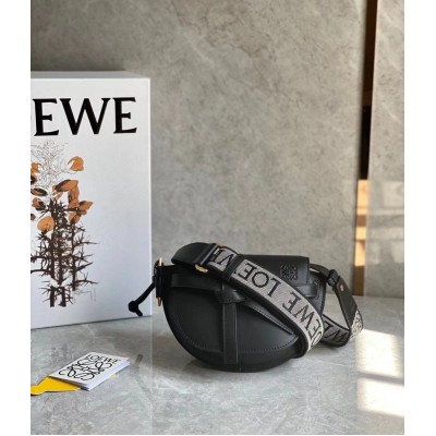 Loewe Gate Dual Mini Bag In Black Calfskin