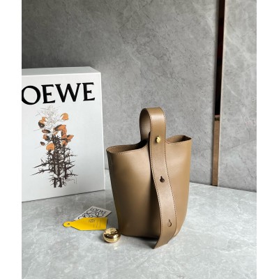 Loewe Mini Pebble Bucket Bag in Oak Calfskin