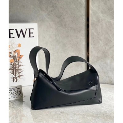 Loewe Puzzle Hobo Bag In Black Nappa Calfskin