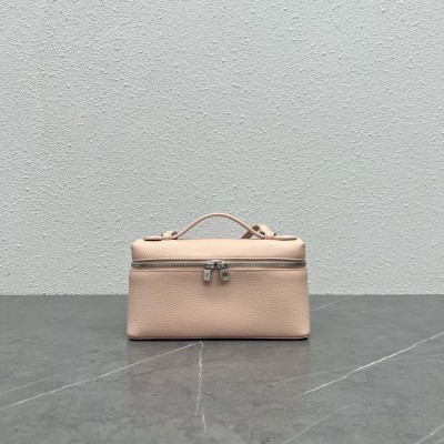 Loro Piana Extra Pocket Pouch L19 in Pink Grained Leather