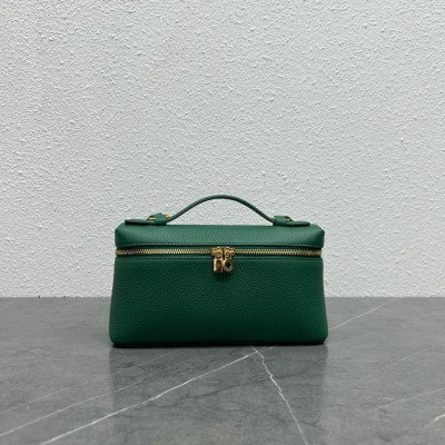 Loro Piana Extra Pocket Pouch L27 in Green Grained Leather