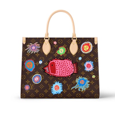 LV x YK OnTheGo MM with Faces Print and Embroidery M46429 LDBS17249