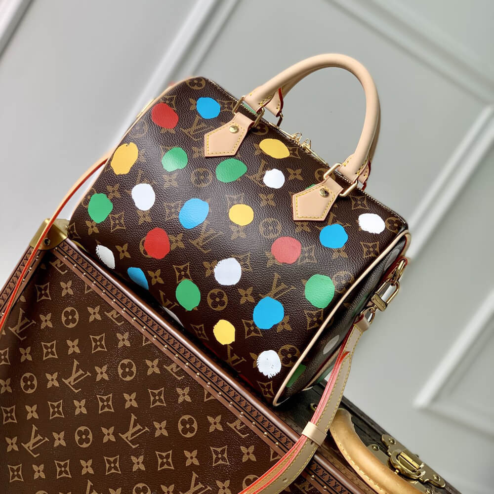 LV x YK Speedy Bandouliere 25 with 3D Painted Dots Print M46433 LDBS17596