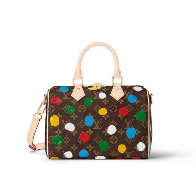 LV x YK Speedy Bandouliere 25 with 3D Painted Dots Print M46433 LDBS17596